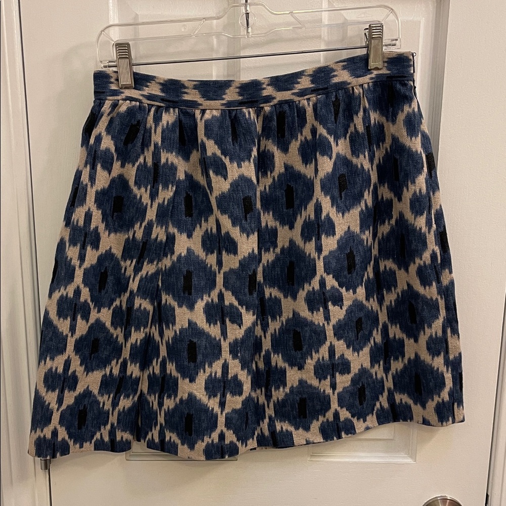 Michael Kors Navy and Beige A-Line Skirt